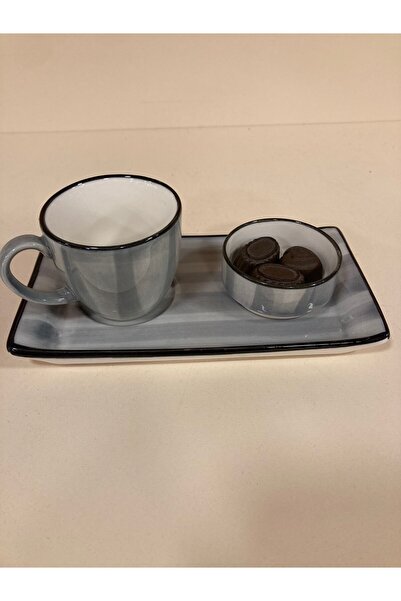 PLUS HOME فنجان قهوة من البورسلين مع صينية صغيرة للشخص الواحد، وعاء للحلويات ...