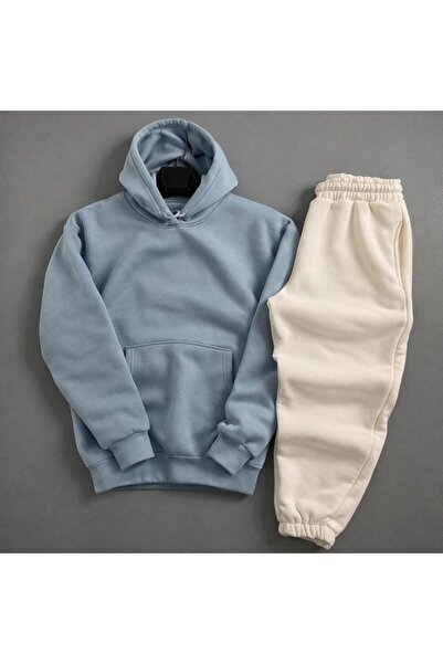 WENMİNG Set de trening pentru bărbați, din bumbac cu textura moale, cu 3 fire, cu textura moale, tricou