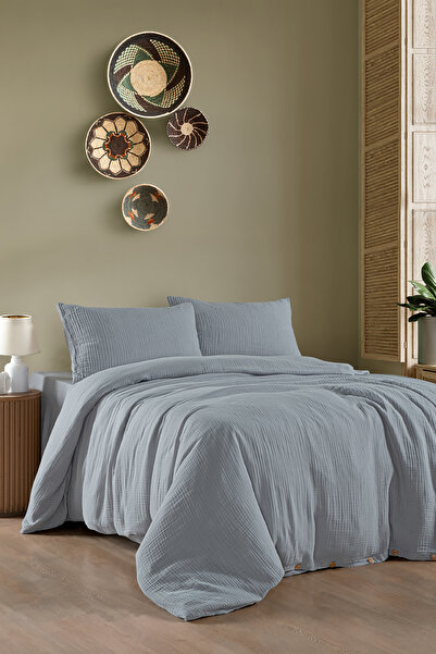 First Choice Henna 100% Cotton Duvet Cover + Double Duvet Cover Set with 3 La...