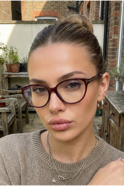 TARSS Jasmin Burgundy Cat Eye Blue Light Filter Screen Glasses