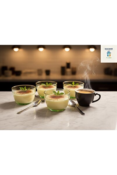 KACHKIRHOME Cam Kase Çerezlik Reçellik Sunum Tatlı Magnolya Tabağı