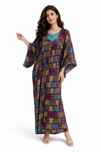 THOGUE جلابية حرير هندي كم فرنسي