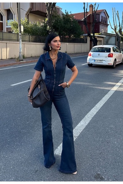 MEECY Women's Viral Denim Jumpsuit