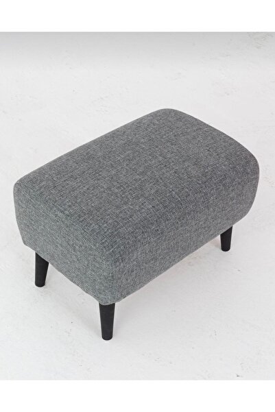 Emirhan mobilya Gri keten ayak uzatmaklık puf leke tutmaz kumaş yükseklik 40cm
