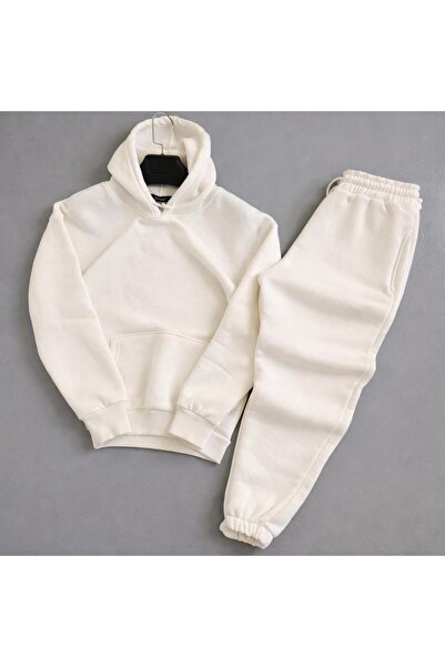 WENMİNG Men's Soft Textured Regular Fit Cotton 3 Thread Soft Textured Sweatshirt Tracksuit Set