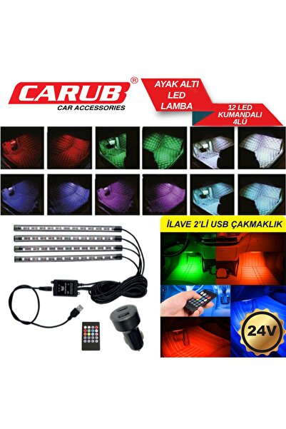 AHMET OTOMOTİV USB GİRİŞLİ AYAK ALTI LED SESE DUYARLI 24VOLT