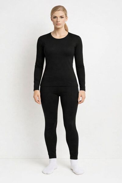 MAVİ QUMSAL Γυναικείο Θερμικό Σετ Εσωρούχων Μαύρο |   Κάτω και Άνω Σετάρια γι...