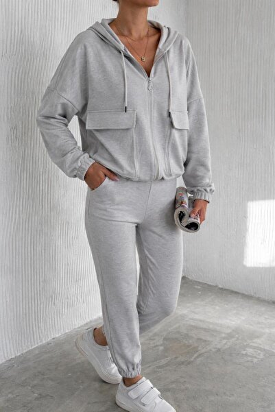 H&Z COLLECTION set trening dama gri cu glugă