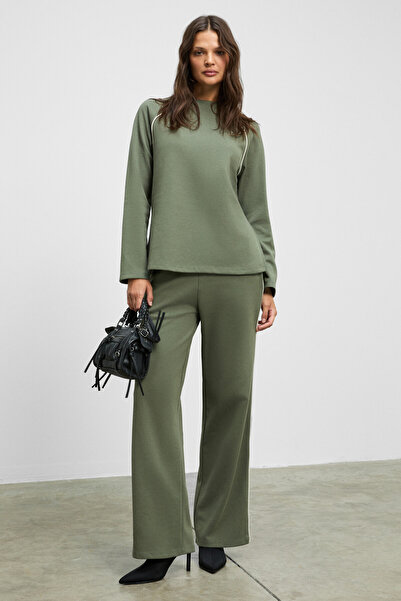 ETHIQUET ELSBETH Kadın Bisiklet Yaka Yanı Yırtmaçlı Reglan Kol Oversize Beli ...