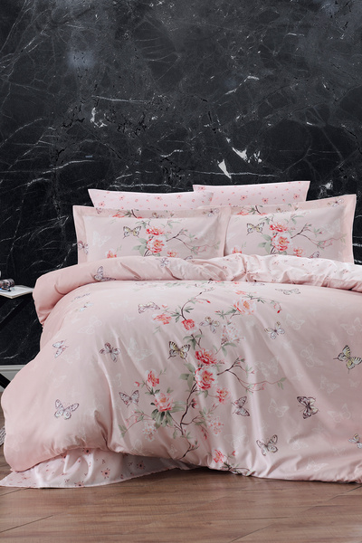 First Choice Matilde %100 Pamuk Saten 200 TC (80 Tel) Çift Kişilik Nevresim T...