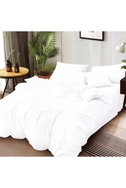 Pucioasa Elden White Damask Bedding Set (Finet)