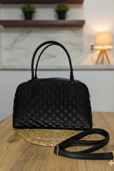 Gebiç Women's Bag Black Satin Shoulder and Hand Bag