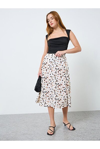 Take Two By Styli Women Graphic Printed Pocket Detail Midi Skirt