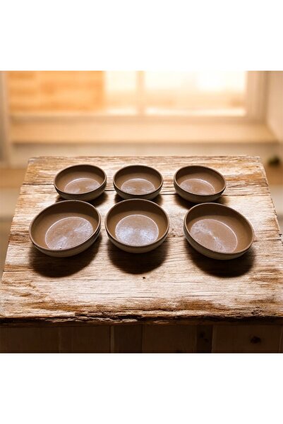 Trend Home Life 6 Adet Ahşap Görünümlü Plastik Kavaltılık Kase Çap: 10 Cm Derinlik: 3 Cm Plastik