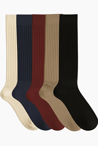 COTENCONCEPT 5 Pairs of Basic Elastic Thick Cotton Blend Over-The-Knee Socks