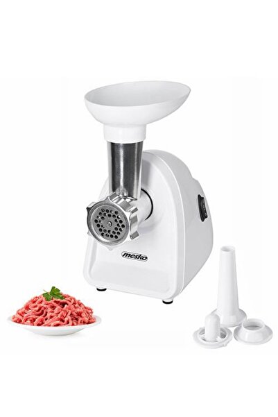 MESKO Meat grinder, Reverse function, 3 sieves 3/5/7 mm, White
