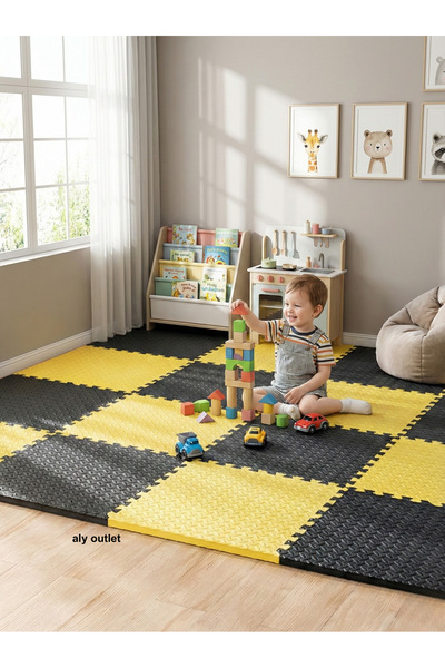 CARPAZAR 12 Parça Premium 50x50 Puzzle Mat - 150x200 cm Kurulumlu Oyun Spor M...