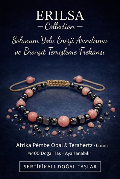 Erilsa سوار معتمد لتنقية الطاقة في الجهاز التنفسي - حجر طبيعي من الأوبال الور...