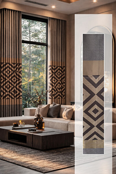 Perlife Gold ® Lüks Panofon Fon Perde – 2 Kanat – 140 cm En – Salon & Oturma ...