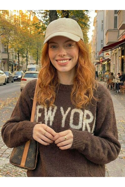 Homay Women's Oversized New York Written Knitwear Sweater