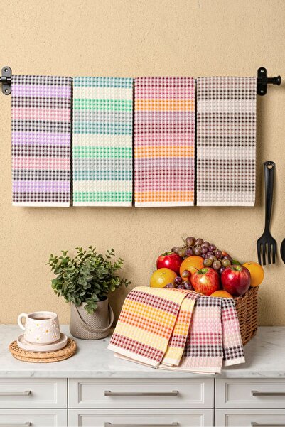 Coton Delux Pamuklu Kurulama Bezi 6’lı Set – Emici, Çok Renkli