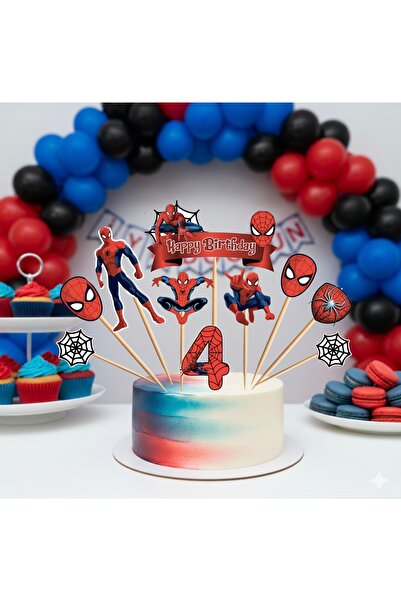 Ays Bridal Örümcek adam pasta süsü kürdanı 4yaş