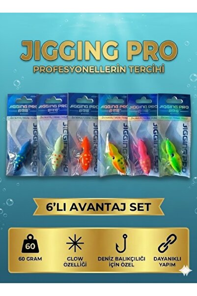 Jigging Pro 60 Gr Slow Jig Yemi 6'lı Avantaj Seti – Profesyonellerin Tercihi, Balıkçıların Gücü!