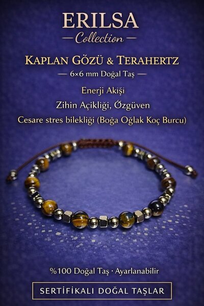 Erilsa سوار معتمد للعقلانية والثقة بالنفس والشجاعة وتخفيف التوتر - حجر كابلانجوسي تيراهيرتز الطبيعي 6 مم