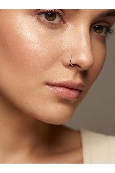 Sirena Accessories 925 Ayar Gümüş Delik Gerektirmeyen Sıkıştırmalı Halka Buru...