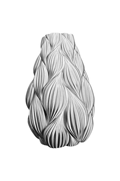 OEM Vază decorativă Ripple, argintie, 32 cm, material