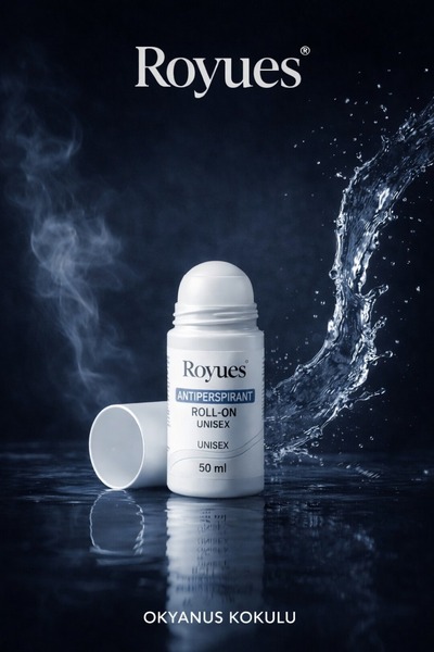 Royues Ter Kokusu Önleyici Roll On Antiperspirant Beyazlatıcı 48 Saat Etkili Unisex Okyanus Koku 50ml