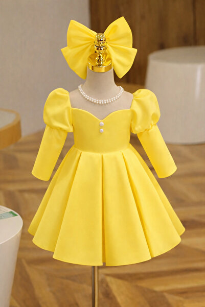 MUSGEM Rochie de seară pentru fetiță cu mânecă lungă, cu design special, cu d...