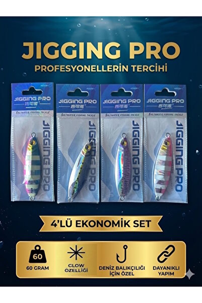 Jigging Pro 60 Gr Slow Jig – 4’lü Avantaj Seti