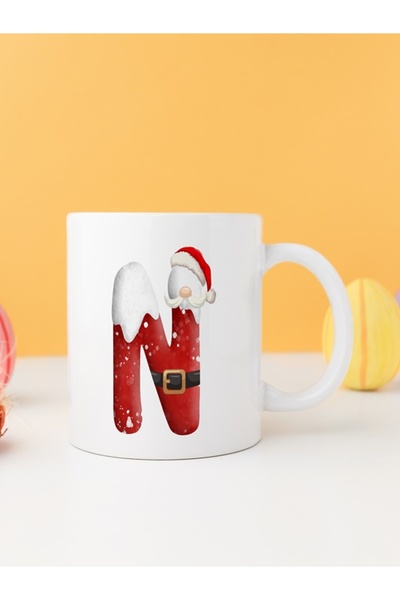 Velorina كوب عيد الميلاد مطبوع عليه حرف N