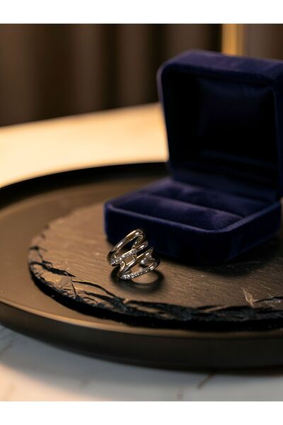 botanica Zirkon Taşlı Çoklu Sarmal Gümüş Renk Ear Cuff Kadın Kıkırdak Küpesi