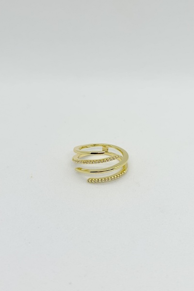 ndjewelry خاتم ذهبي حلزوني لامع