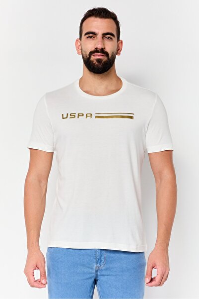 U.S. Polo Assn. Men Crew Neck Brand Logo Short Sleeve T-Shirt, White