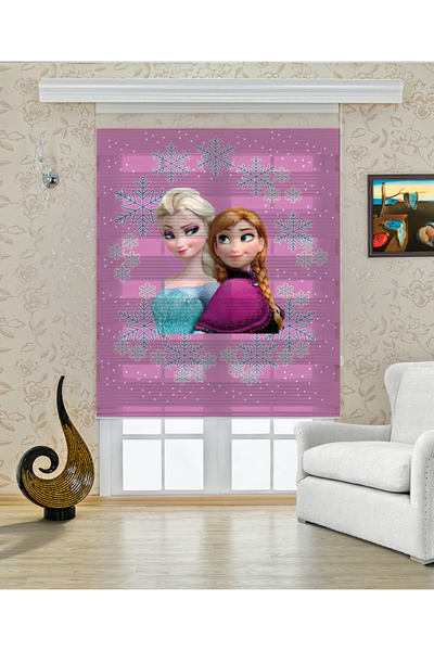 Perdecizade (ENXBOY)PEMBE ELSA DİJİTAL BASKILI ZEBRA PERDE-COCUK ODASI-STOR P...