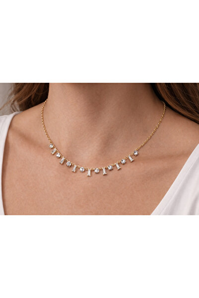 Lanuna قلادة أنيقة من الذهب مع أحجار الزركون