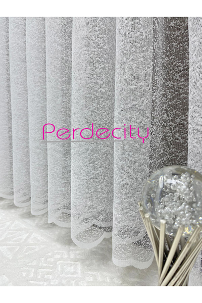 PERDECITY Kartanesi Örme Tül Perde ( 1x2,5 ) Sık Pile Her Odanıza Uygun Kırışmaz Ütü İstemez 30x28 ölçü numune kumaştır