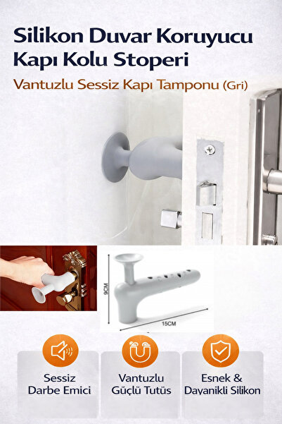 Hane Dostu Silikon Duvar Koruyucu Kapı Kolu Stoperi – Vantuzlu Sessiz Kapı Ta...