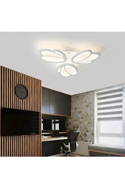 OEM TULIP 47W LED Chandelier with Remote, 3 Petals, Cool/Warm/Neutral Light, Dimmable, White
