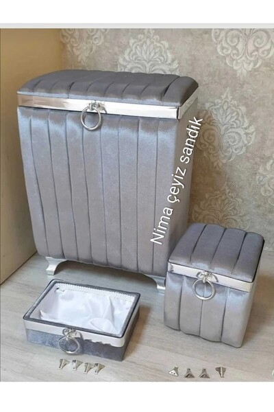 Nima Çeyiz Sandık 3 lü çamaşırlık seti ve banyo düzenleyici