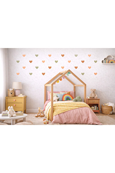 ReklamX Pastel Heart Wall Sticker Set – 80 Pieces |   5×5 cm Mini Hearts |   ...