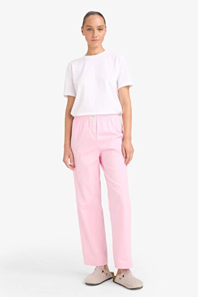 DeFacto Regular Fit Uzun Poplin Pijama Altı F9835AX25AU