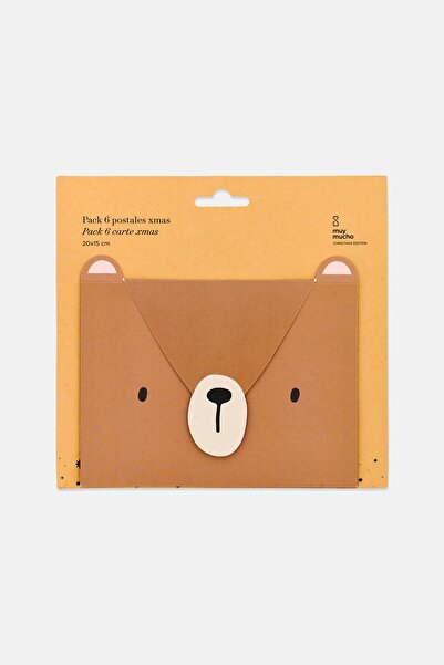 Muy Mucho 6 Pcs Printed Christmas Post Card Set, Multicolor