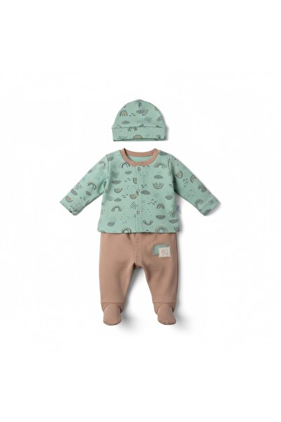 SeaBubbles Baby Romper with Cloud Pattern Hat