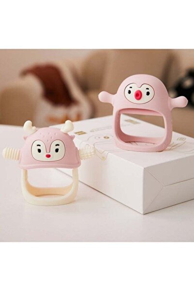 Smily Mia مجموعة عضاضات سيليكون، عبوة من قطعتين - ألعاب تسنين يدوية على شكل بطريق وغزال الرنة، مناسبة للأطفال من عمر 0 إلى 12 شهرًا