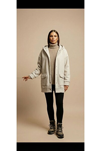 POLENSS Kapüşonlu Kaşe Kaban – Oversize Model – Yeni Sezon
