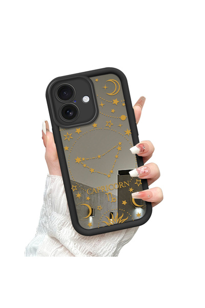 Hontinga حافظة هاتف متوافقة مع آيفون 16 مع مرآة برج الأبراج ومضادة للسقوط مصن...